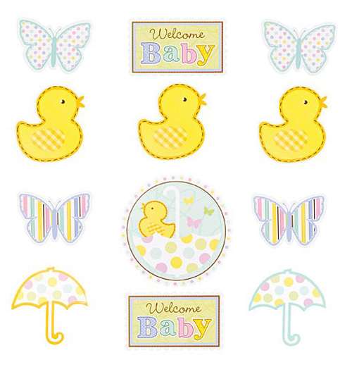 Baby Shower 'Tiny Bundle' Cutouts (12pc)
